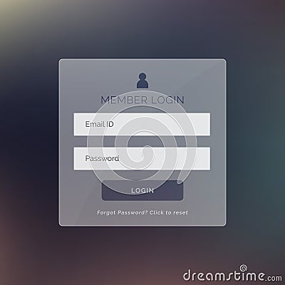 Modern login form ui design for website and application Vector Illustration