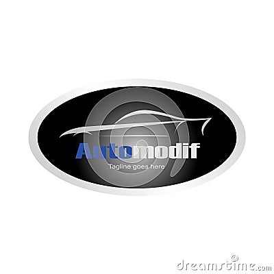 Modern logo design automodif vector illustration company, badge car Vector Illustration