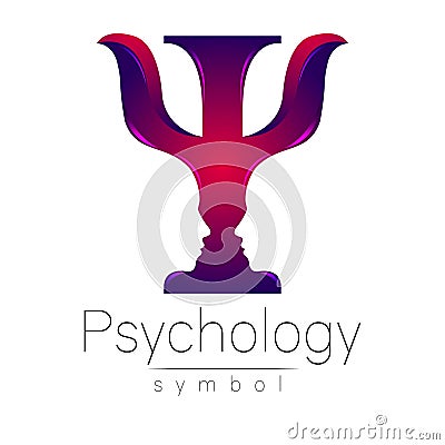 Modern logo of Psychology. Psi. Creative style. Logotype in vector. Vector Illustration
