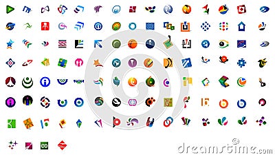 Set of shiny modern business logos Stock Photo