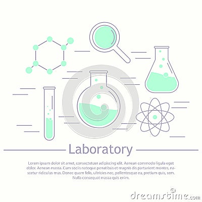 Modern logotype icon laboratory, chemistry, medicine. Research a Vector Illustration