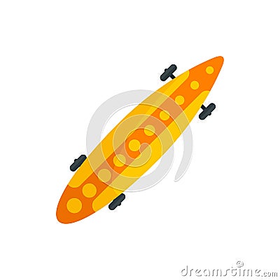 Modern longboard icon, flat style Vector Illustration
