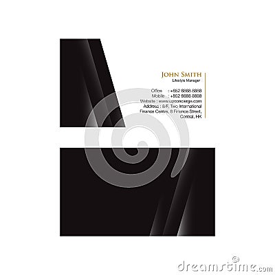 modern luxury business card template. two sided black and white vector illustration Vector Illustration