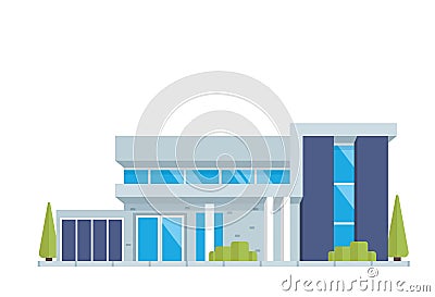 Modern Luxury Contemporary House Building Illustration Vector Illustration