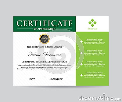 Modern certificate template and trendy Vector Illustration