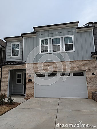 Modern luxury townhome front view city style Stock Photo