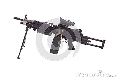 Modern M249 us army machine gun Stock Photo