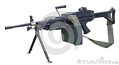 Modern machinegun on white Stock Photo