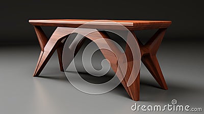 Modern Mahogany End Table With Unique Leg Design Stock Photo