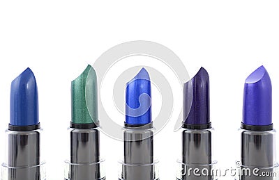 Modern makeup lipstick color range. Stock Photo