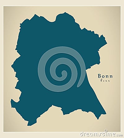 Modern Map - Bonn city of Germany DE Vector Illustration