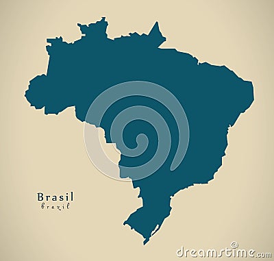 Modern Map - Brasil BR Brazil Stock Photo