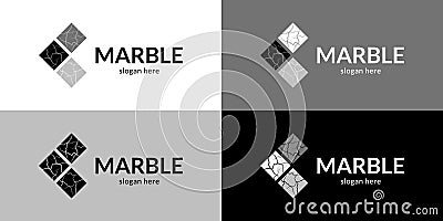 Modern marble logo Cartoon Illustration