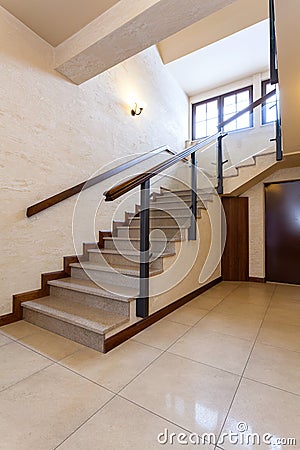 Modern marble stairs Stock Photo