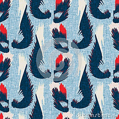 Indigo blue vertical broken stripes nautical seamless pattern. Modern marin line striped sailor print. Classic nantucket Stock Photo