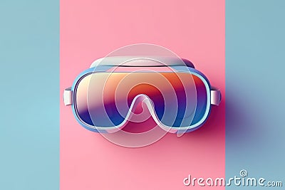 Modern mask on pink background AI Stock Photo