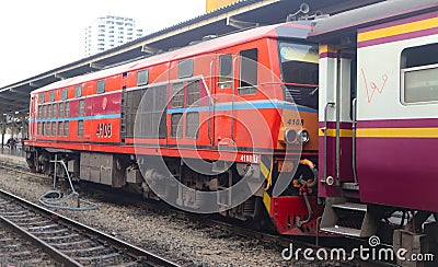 Modern mass train Bangkok Thailand for passengers transportation Editorial Stock Photo