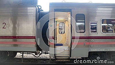 Modern mass train Bangkok Thailand for passengers transportation Editorial Stock Photo