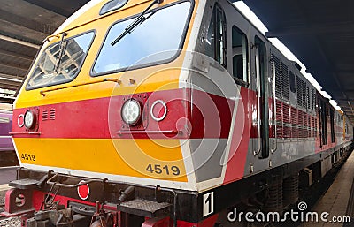 Modern mass train Bangkok Thailand for passengers transportation Editorial Stock Photo