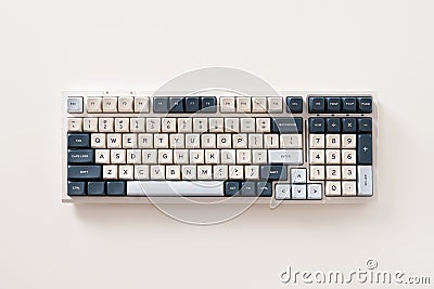 Modern mechanical keyboard. Minimal style and design keyboard. Custom build keyboard. Stock Photo