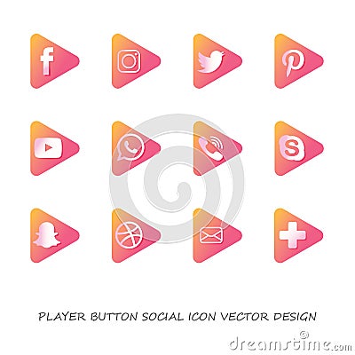 Modern media icons in clouds collection. Modern Social media icons collection Vector Illustration