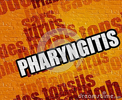 Modern medical concept: Pharyngitis on Yellow Brick Wall . Stock Photo
