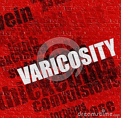 Modern medical concept: Varicosity on Red Wall. Stock Photo