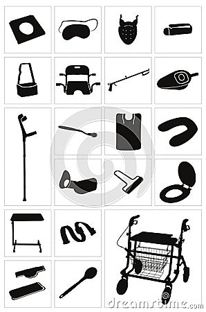 Modern medical equipment and supplies - set 3 Vector Illustration