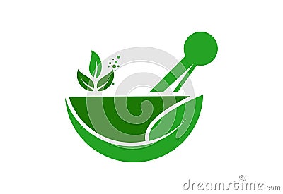 Modern Ayurvedic logo design, Vector illustration Cartoon Illustration