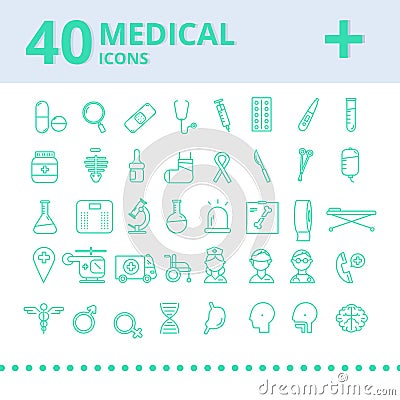 Modern medical icon set. illustrator. Stock Photo