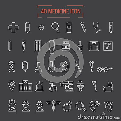 Modern medical icon set. illustrator. Stock Photo