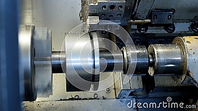 Modern Metal Lathe Grinds Metal Part Automatic Machine Tool