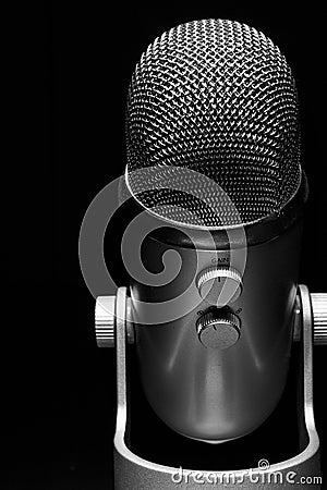 Modern microphone close up Stock Photo