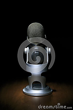 Modern microphone close up Stock Photo