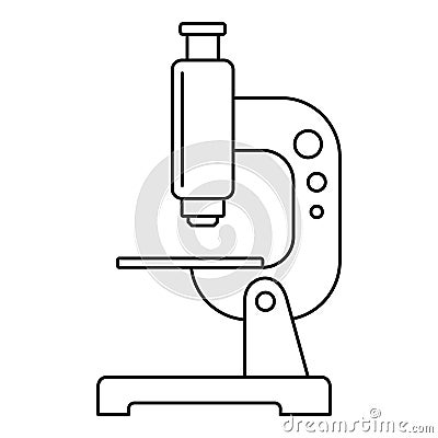 Modern microscope icon, outline style Vector Illustration