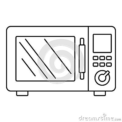 Modern microwave icon, outline style Vector Illustration