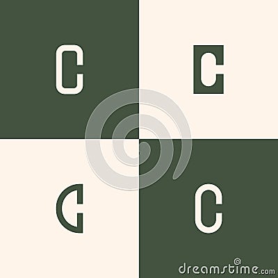 Modern and Minimal layered letter C logo, simple initial C monogram logo vector template Vector Illustration