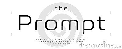 Modern Minimal Sans Serif Font, Rounded Letters with Calm Geometry and Rectangular Modular Elegance. Clean Alphabet for Vector Illustration