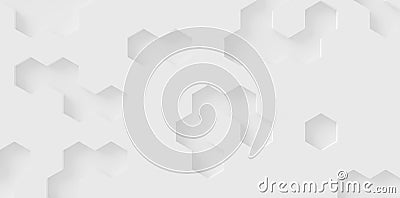 Modern minimal white random honeycomb hexagon geometrical pattern background inlay template flat lay top view from above Cartoon Illustration