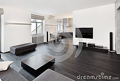 Modern minimalism style sitting room interior Stock Photo