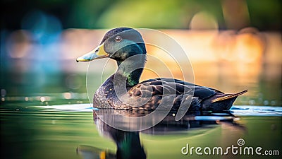 Modern Minimalist Black Duck Print A Sleek Elegant Design Element for Subtle Branding Web Design Stock Photo