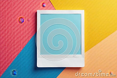 Modern minimalist Polaroid frame with geometric pattern , sharp, backdrop Stock Photo