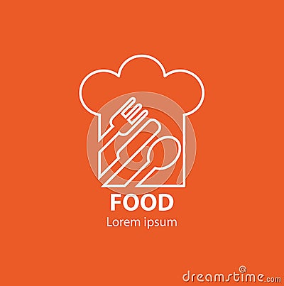 Modern minimalistic food logo Vector Illustration