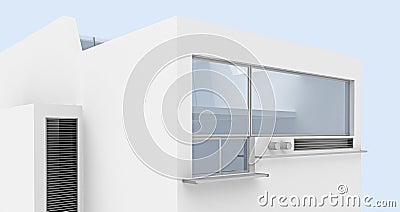 Modern minimalistic white villa exterior Stock Photo