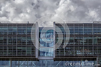 Modern mirrored building in lisbon portugal Stock Photo