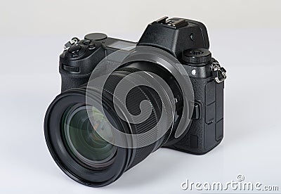 Modern mirrorless camera Stock Photo