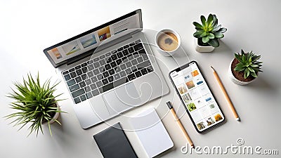 Modern Mobile App UI Design Kit Clean Interface Elements Wireframes and Mockups for iOS and Android App Development Stock Photo