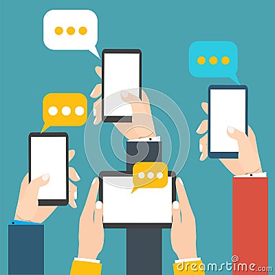 Modern mobile messenger vector illustration stock Vector Illustration