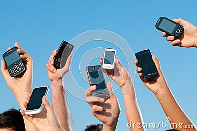 Modern mobile phones Stock Photo