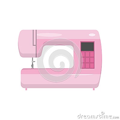 Modern model of electronically controlled sewing machine isolated on white background Vector Illustration